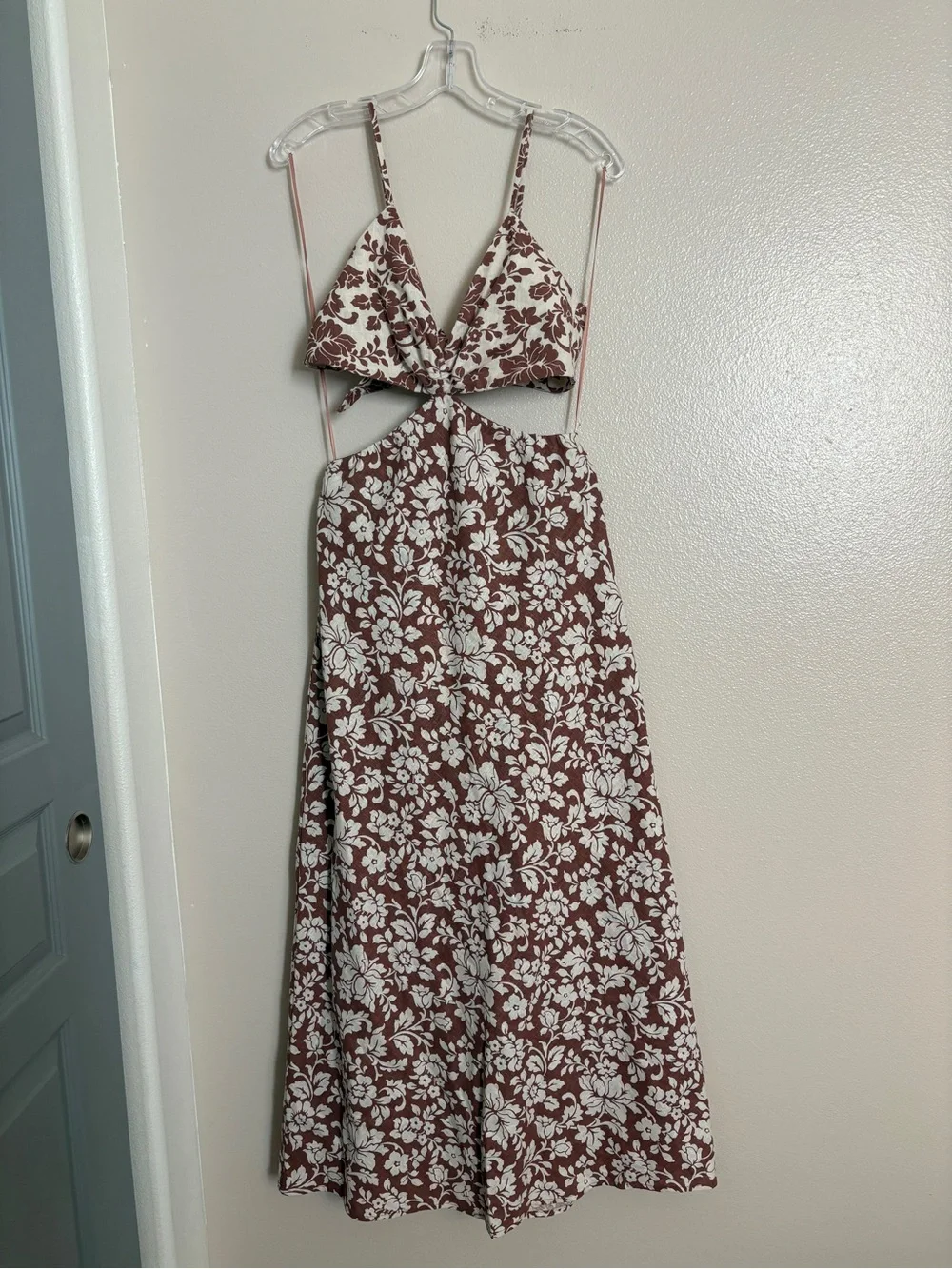 NEW Women’s Abercrombie & Fitch Julia Slip Cutout Maxi Dress Linen Cotton Medium